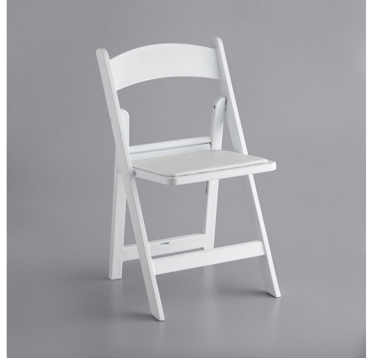 Chair - white resin with seating pad